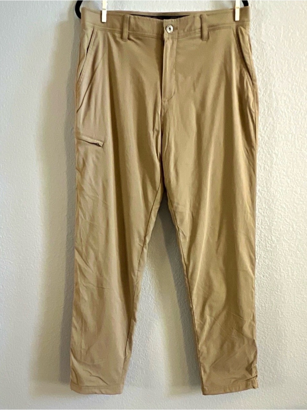 Gerry Weber Men's Venture Fleece Lined Pants Tan with Zip Pocket Size 34x34